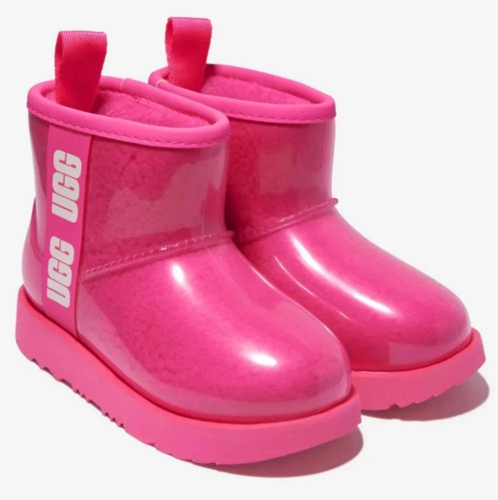 UGG Classic Clear Vinyl Mini Kids Youth Ankle Booties
